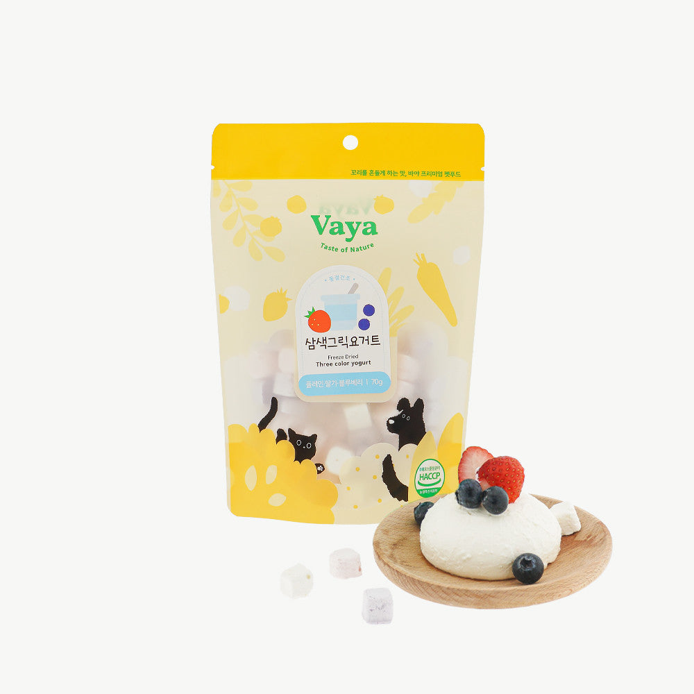Vaya freeze-dried snack tri-color Greek yogurt treat 70g