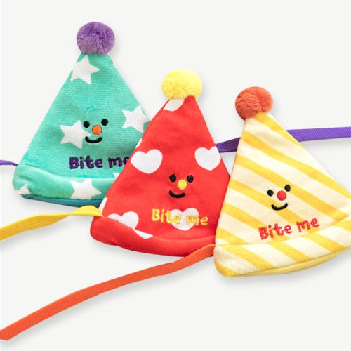 Biteme Party Series - happy party hat dog toy 3pcs